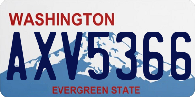 WA license plate AXV5366