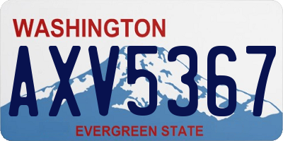 WA license plate AXV5367