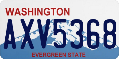 WA license plate AXV5368