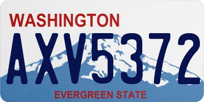 WA license plate AXV5372