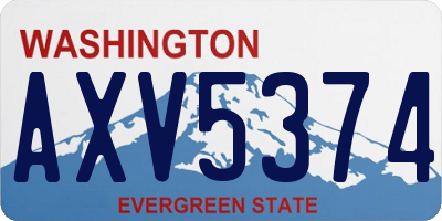 WA license plate AXV5374