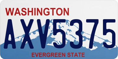 WA license plate AXV5375