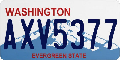 WA license plate AXV5377