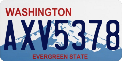 WA license plate AXV5378
