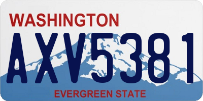 WA license plate AXV5381