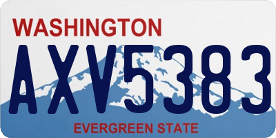 WA license plate AXV5383