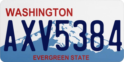 WA license plate AXV5384