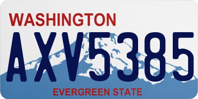 WA license plate AXV5385
