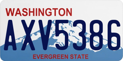 WA license plate AXV5386