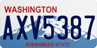 WA license plate AXV5387