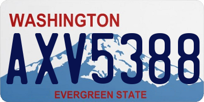 WA license plate AXV5388