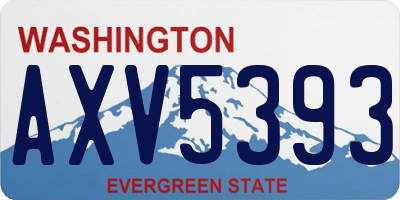 WA license plate AXV5393