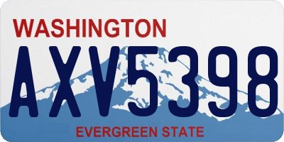WA license plate AXV5398