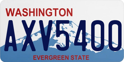 WA license plate AXV5400