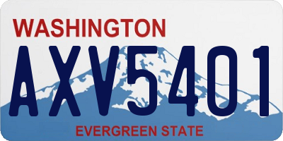 WA license plate AXV5401