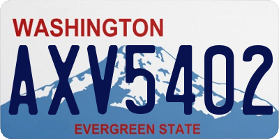 WA license plate AXV5402