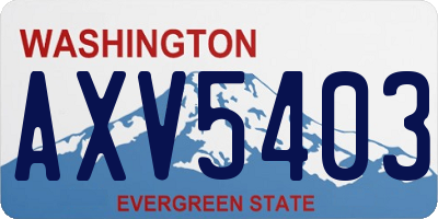 WA license plate AXV5403
