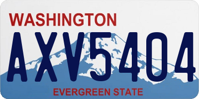 WA license plate AXV5404