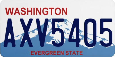 WA license plate AXV5405