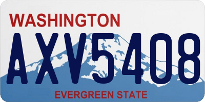 WA license plate AXV5408