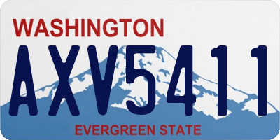 WA license plate AXV5411