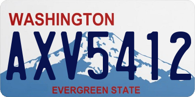 WA license plate AXV5412