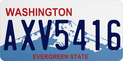 WA license plate AXV5416