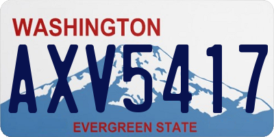 WA license plate AXV5417