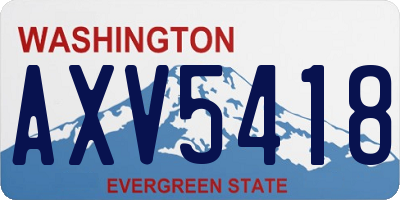 WA license plate AXV5418