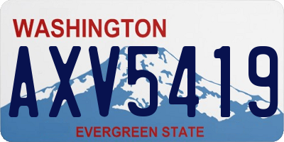 WA license plate AXV5419