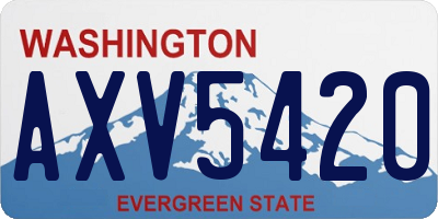 WA license plate AXV5420