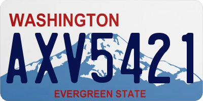 WA license plate AXV5421