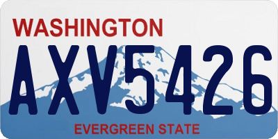 WA license plate AXV5426