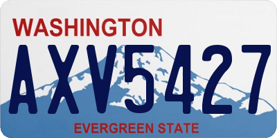 WA license plate AXV5427