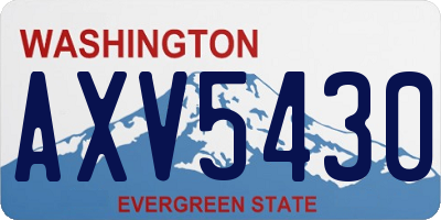 WA license plate AXV5430