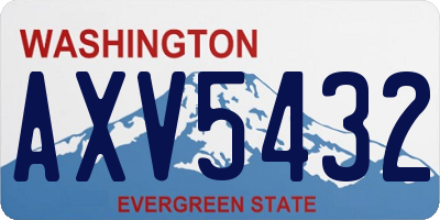 WA license plate AXV5432