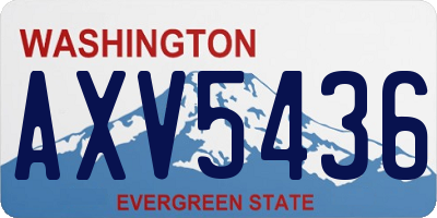 WA license plate AXV5436
