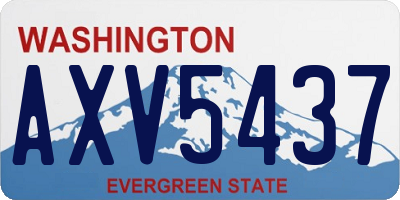 WA license plate AXV5437