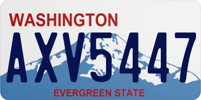 WA license plate AXV5447