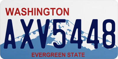 WA license plate AXV5448