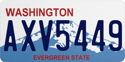 WA license plate AXV5449