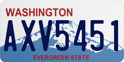 WA license plate AXV5451
