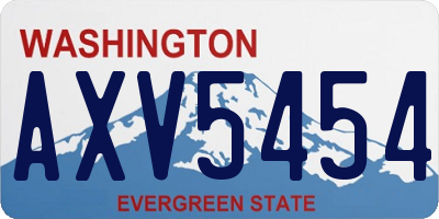 WA license plate AXV5454