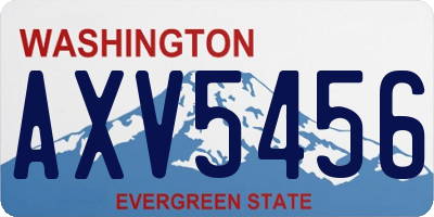 WA license plate AXV5456