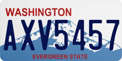 WA license plate AXV5457