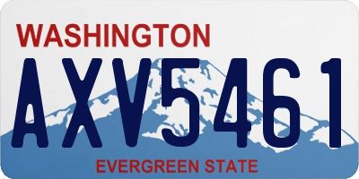 WA license plate AXV5461