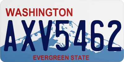 WA license plate AXV5462