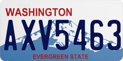 WA license plate AXV5463