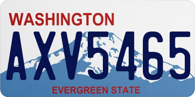 WA license plate AXV5465
