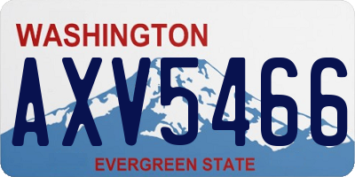 WA license plate AXV5466